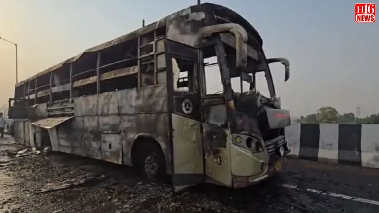 Bihar-Delhi double-decker bus catches fire in Lucknow